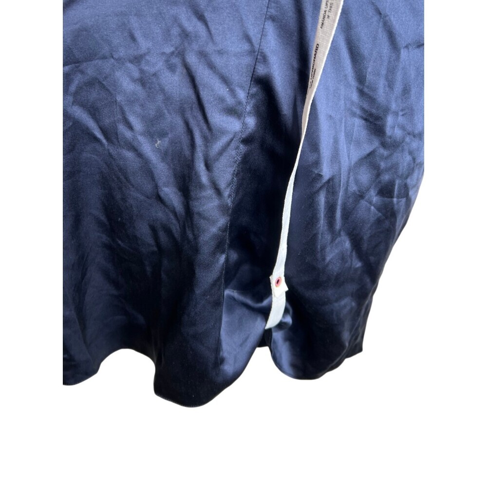 Amanda Uprichard Silk Dress Blue Front Tie Cocktail Mini Adjustable NWOT - Picture 11 of 11